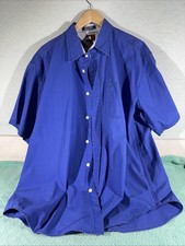 Tommy Hilfiger Shirt Mens XL Button Down Blue Short Sleeve Logo