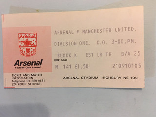 Arsenal V Man United 1978/79 ticket