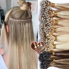Mini Nano Ring 100 Real Human Remy Hair Extensions Cold Fusion Thick Ombre Hair