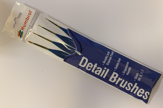 Humbrol AG4304 Triangle Detail Sable Brush Set Sizes 00, 0, 1 and 2.