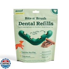 WOOF - Bite n' Brush Refills for The Dog Toothbrush Toy - Scrub Plaque and Ta
