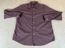 UNTUCKit Shirt Mens Large Blue Check Balzon Nylon Stretch Long Sleeve Button