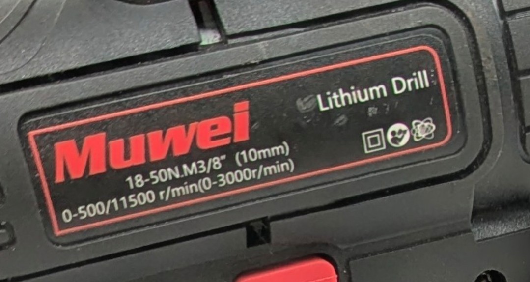 Muwei 21V Cordless Drill Driver 2.0Ah Li-Ion Battery Charger 10mm 50Nm (A) image 5