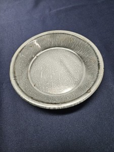 Vintage Gray Enameled 6" Pie Plate Country Decor Enamel Ware Granite Ware