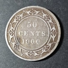 1900 Newfoundland 50 fifty cents SILVER - COMBINE - NF-289