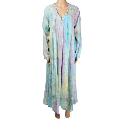 Natalie Martin Fiore Womens Rainbow Cloud Tie Dye Maxi Dress Size XS NWOT