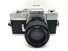 Minolta SRT 303b 35mm Analog SLR Kit Sigma 70-210mm f/4.5 Lens Good Silver