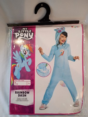 Disguise Brand Rainbow Dash Hooded Jumpsuit Child Costume New Size M 7/8