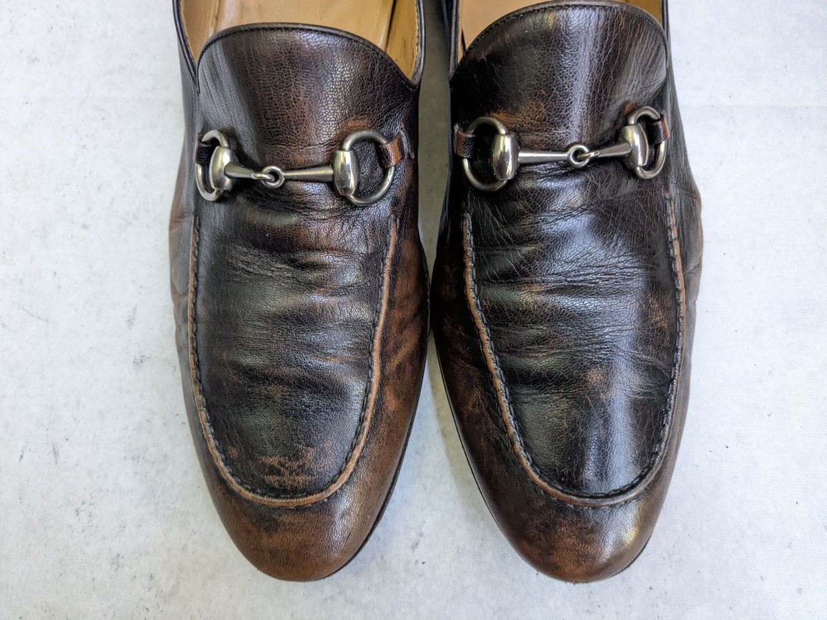 Gucci Horsebit Loafers Brown Men 11 Leather Slip-On Dress  display picture 1
