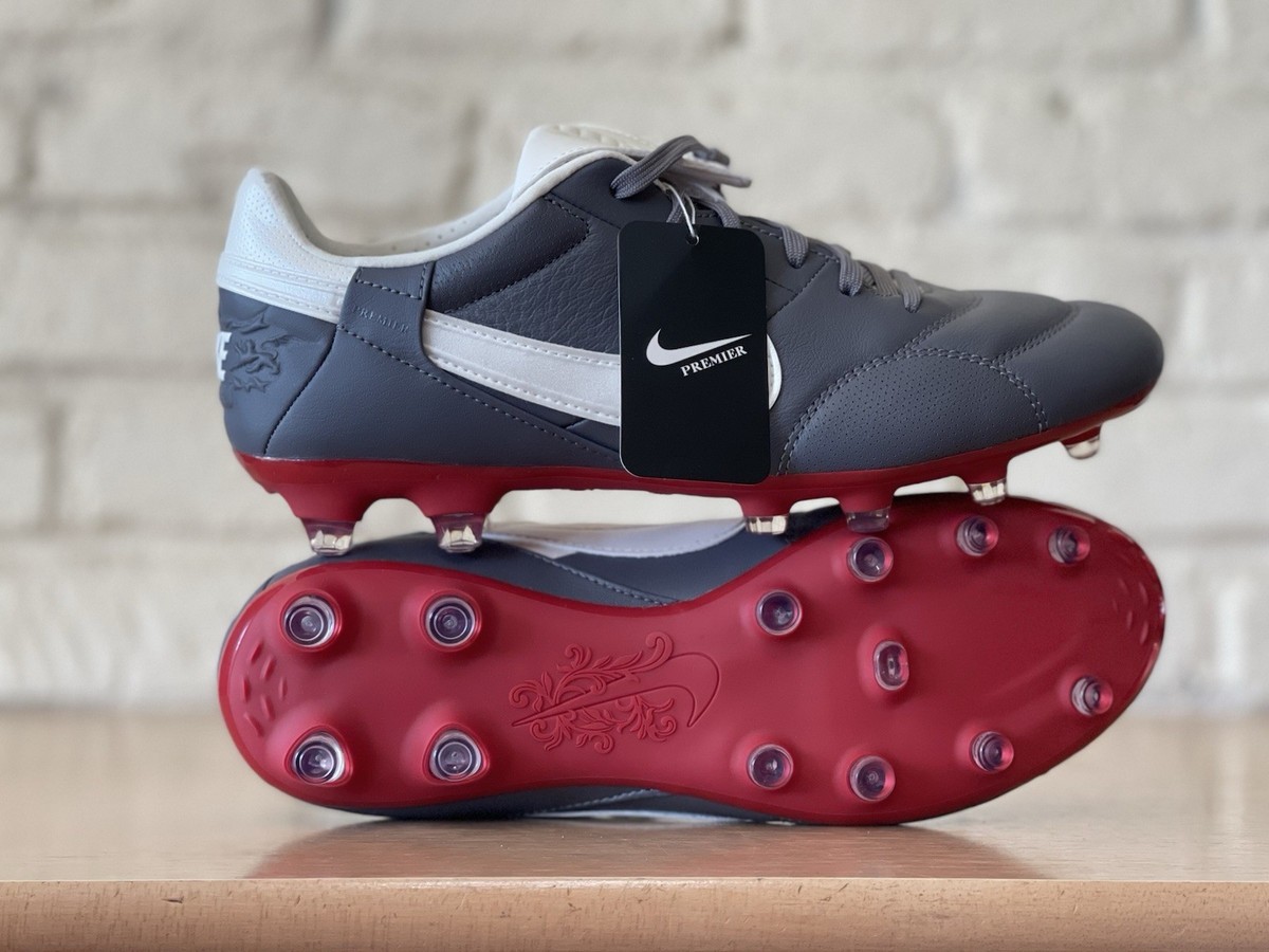 The Nike Premier 3 FG Light Graphite Gray Varsity Red HM0265-003