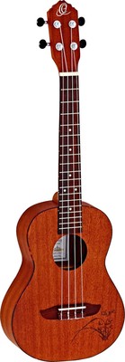 Ortega Guitars RU5MM-TE Bonfire Series Tenor Ukulele with Tortoise Binding an...