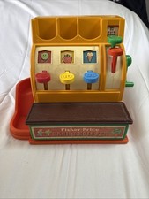Vintage 1974 Fisher Price Cash Register 926 Toy Made In USA Working Bell Buttons