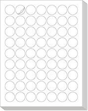 1" Circle Round Printable 1575 Labels Sticker Labels 25 Sheets 25 sheets