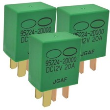 3-Pack 95224-2D000 Relay - 20A 12VDC 4-Pin SPST Automotive Relay - Compatible