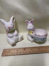 Easter Bunny Decorations 2pc Spring Dinner Table Centerpiece Figurines