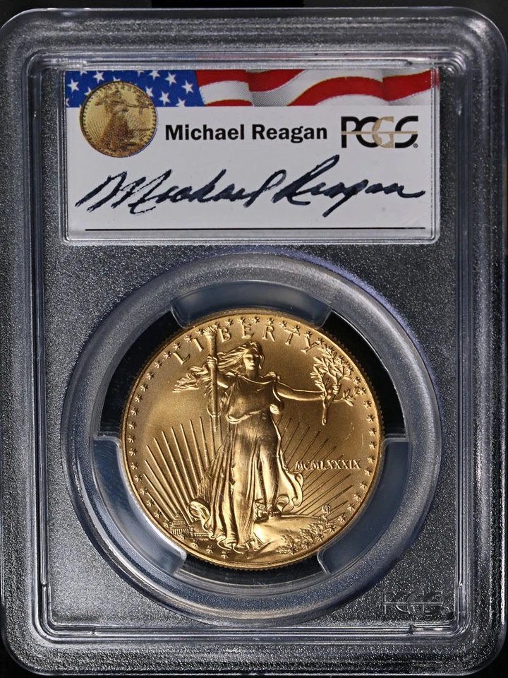 1989 Gold American Eagle $50 PCGS MS69 Reagan Legacy Series Signature Label - Image 3 of 4