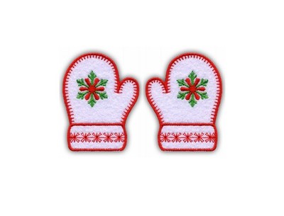 PATCHION Christmas Gloves With Adhesive Embroidered Patch To Apply
