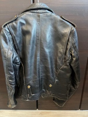 VANSON C2 Vintage Double Riders Leather Jacket Black Size 36 TALON
