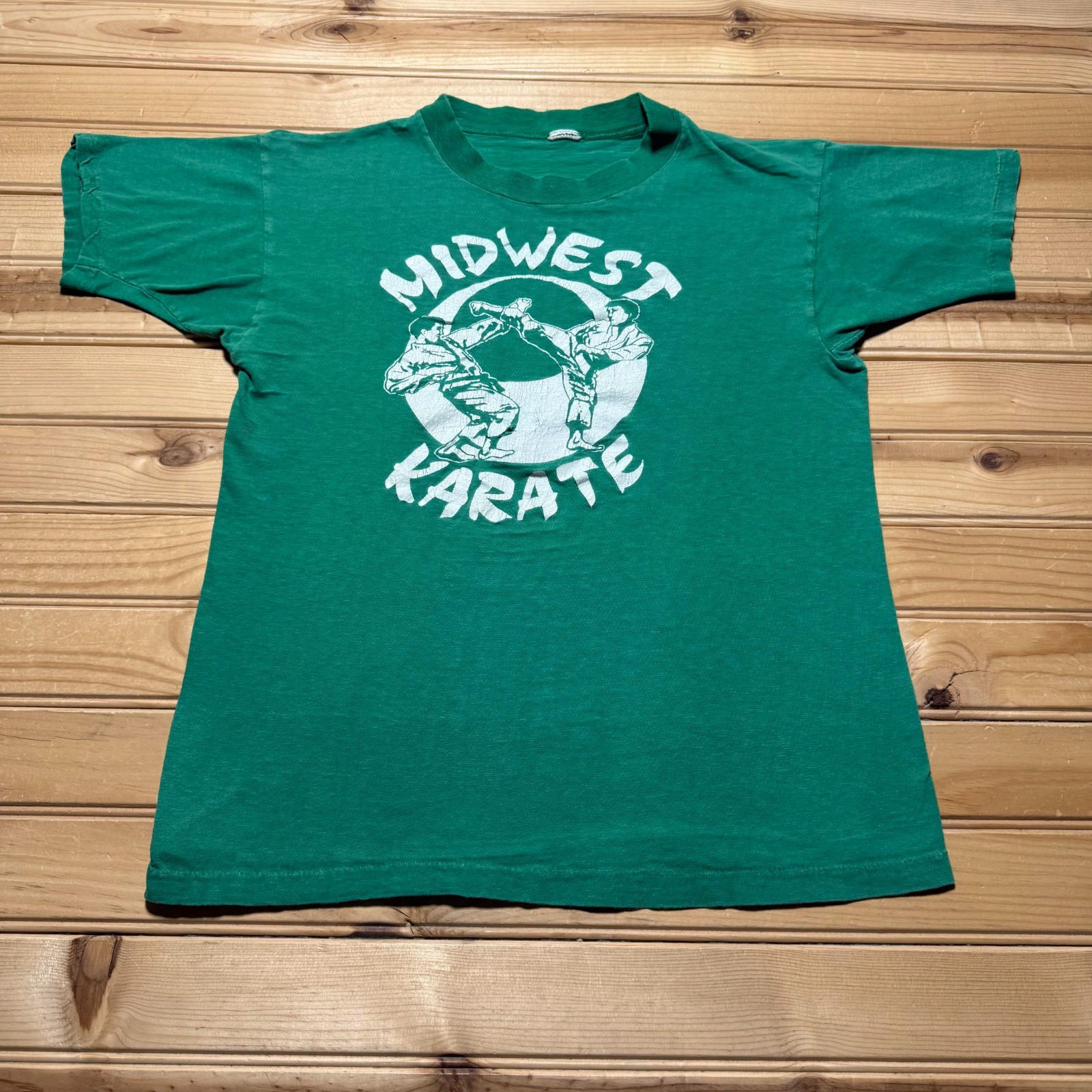 Vintage 80s Midwest Karate Martial Arts Combat Sports Graphic T-Shirt - Small