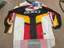 Vintage 90's AXO Sport Jersey Air Zero Jersey Motocross Red Yellow Large