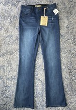 NWT Democracy Size 6 Ab Technology High Rise Itty Bitty Boot Blue Jeans 32.5"L