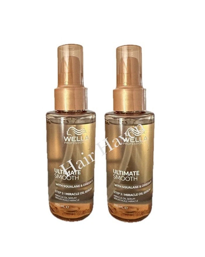 Wella Ultimate Smooth Miracle Oil Serum Step 3 With Squalane & Omega 9 2x100ml