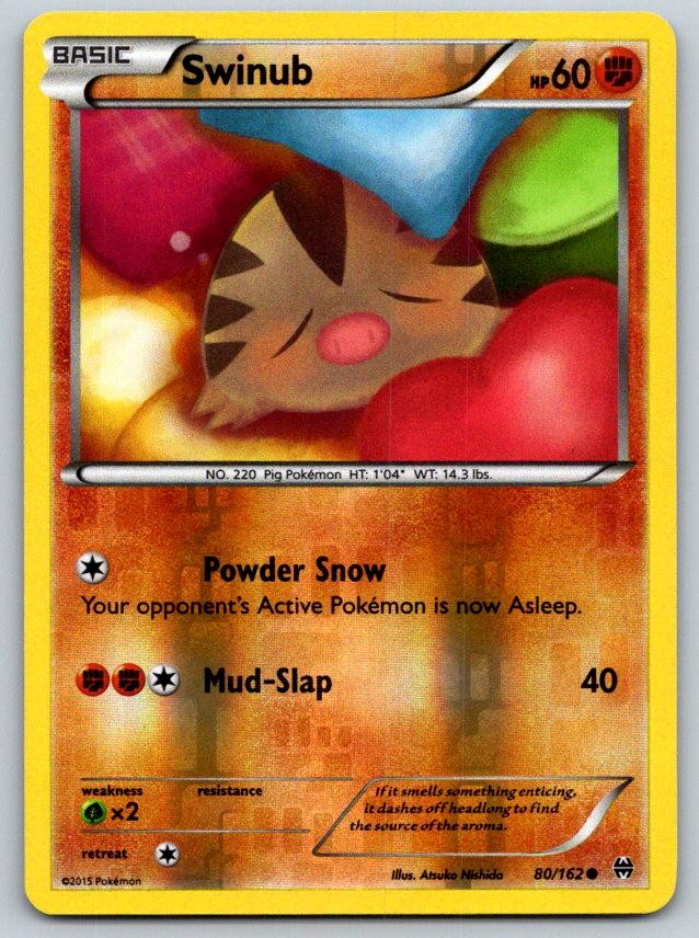 Swinub Reverse Holo BREAKthrough 80/162 Pokemon Card NM