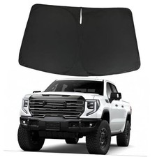 Windshield Sunshade - Compatible Black-Fits 2019-UP Sierra 1500 210T Material 