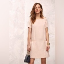 Sezane Sz S (36) Dusty Pink Duomo Textured Feminine Romantic Mini Dress