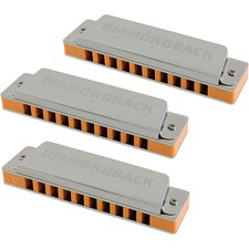Silver Creek Diamondback Harmonica 3 Pack - Keys A, C and G