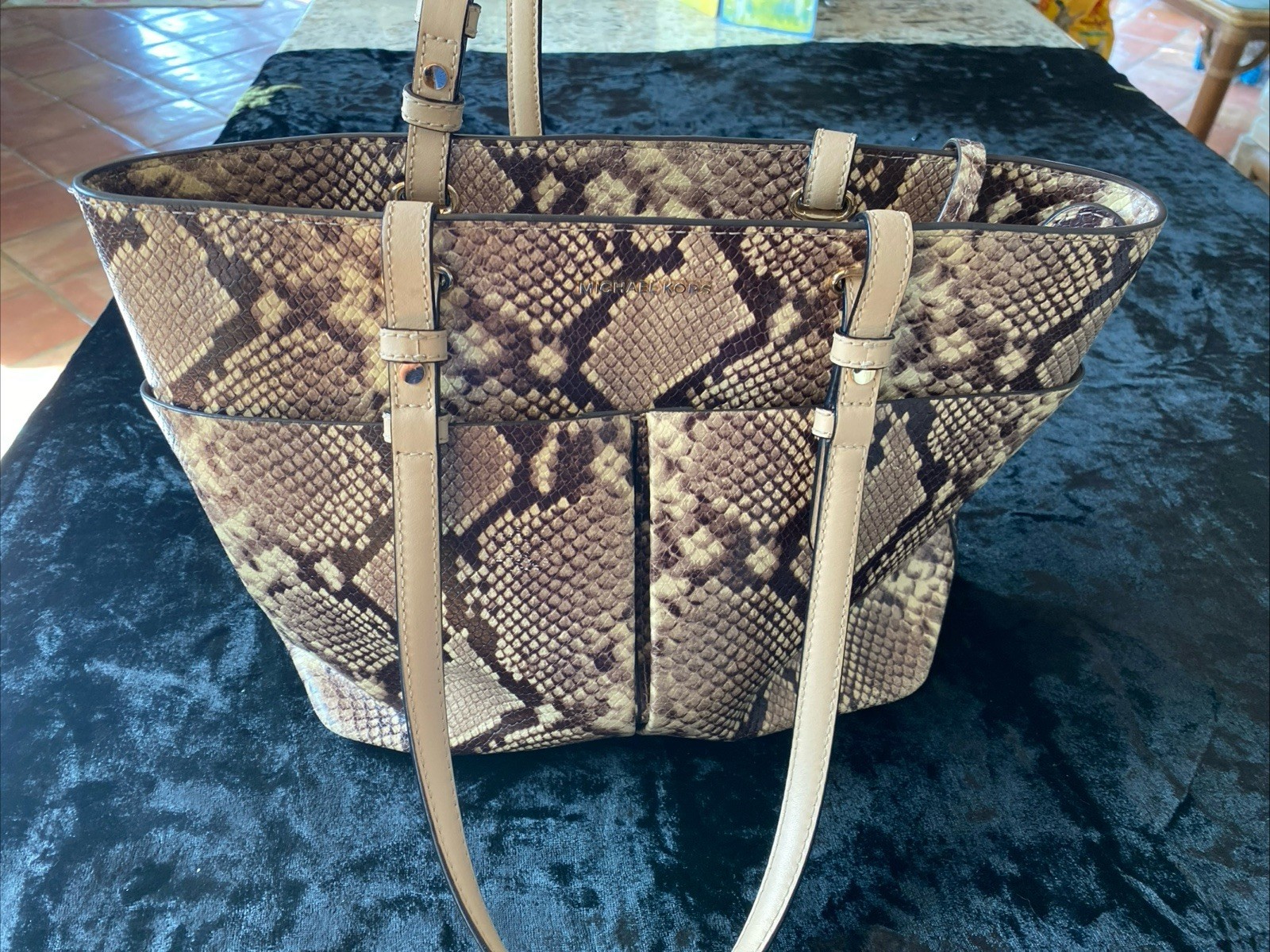 Michael Kors Bedford Python Tote Bag - image 7