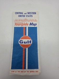 Gulf Gas & Oil Advertising Central & Western United States Tourguide Road Map