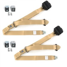 1971 - 1974 Standard 3pt Tan Seat Kit Wbrackets-2 Belts 1971 - 1974 Standard 3pt Tan Seat Kit Wbrackets-2 Belts