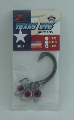 Zman TXJH14-01PK3 Texas Redfish Jigheadz 1/4 oz Color Red 3CT