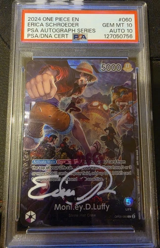 Bandai 2024 Monkey.D.Luffy Leader Promo Autographed OP05-060 PSA 10 Schroe…