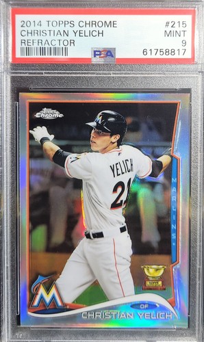 2014 Topps Chrome Christian Yelich ROOKIE CUP REFRACTOR PSA 9 MINT ๐ฅ - Picture 2 of 3