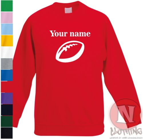 Personalised Rugby sweatshirt Children's kids Union League - Just add name - Picture 1 of 13