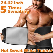 Men Sauna Belly Fat Burner Body Shaper Waist Trainer Sweat Belt for Weight Loss