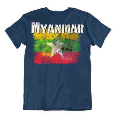 Myanmar Flagge T-Shirt Souvenir De Voyage Bluse Mode Myanmar Flagge Tshirt