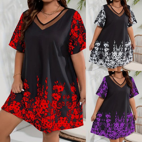 Plus Size Dresses Plus Size Summer Dress Flowy Short Sleeve T