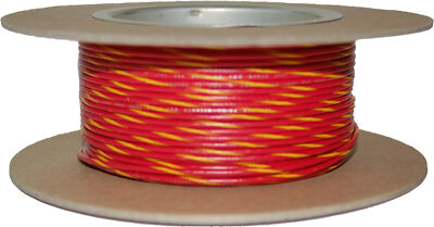 NAMZ CUSTOM CYCLE 100' SPOOL 20-GAUGE WIRE (RED/YELLOW STRIPE) NWR-24 ...