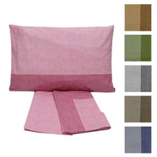 Completo Letto Singolo Borbonese in Cotone Lenzuolo con Angoli Sopra e Federa