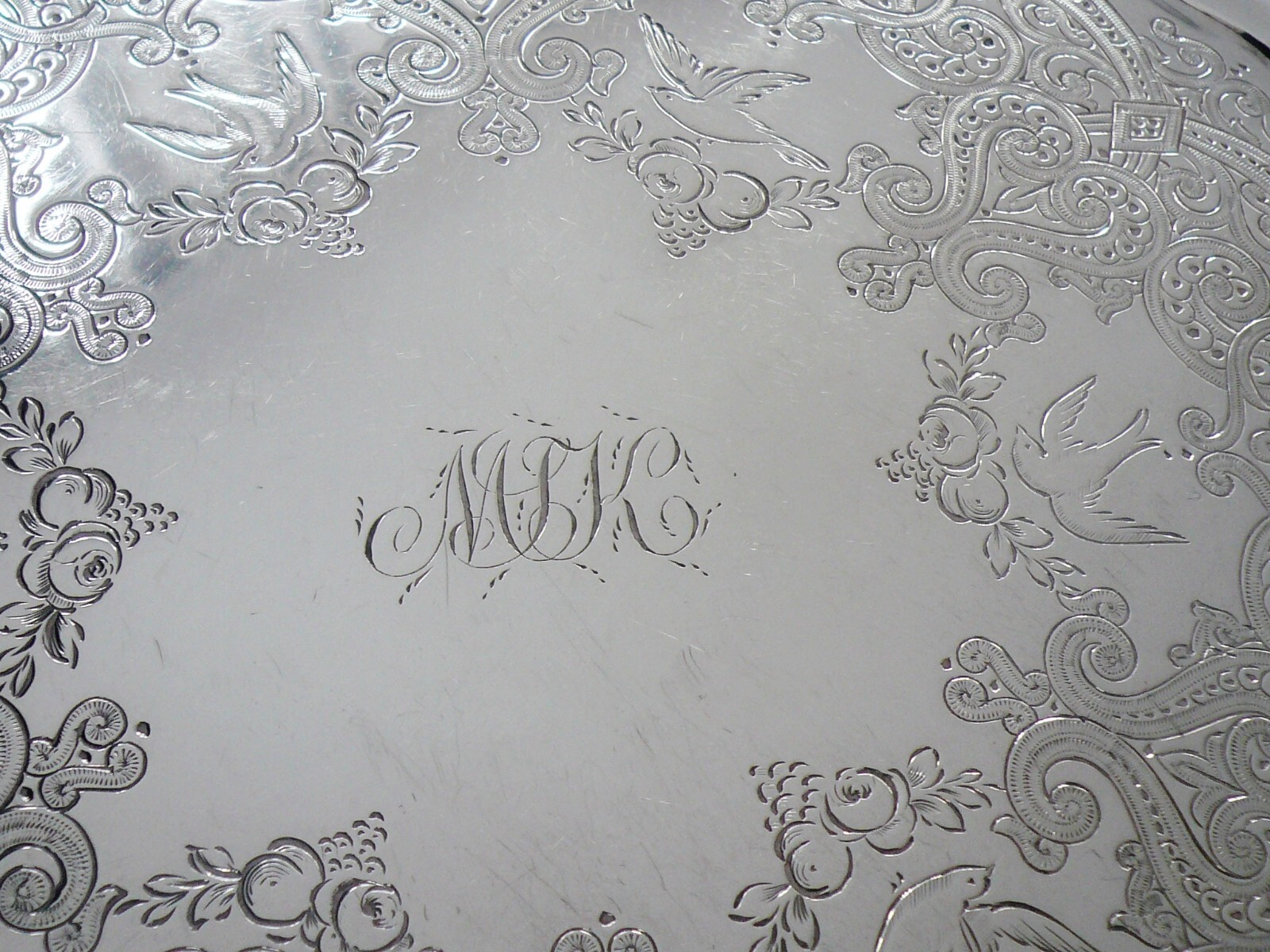 Aesthetic Sterling Silver Salver, A B Savory & Sons, London 1863 Antique