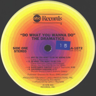 The Dramatics - Do What You Wanna Do - ABC Records - AA-1072 - LP