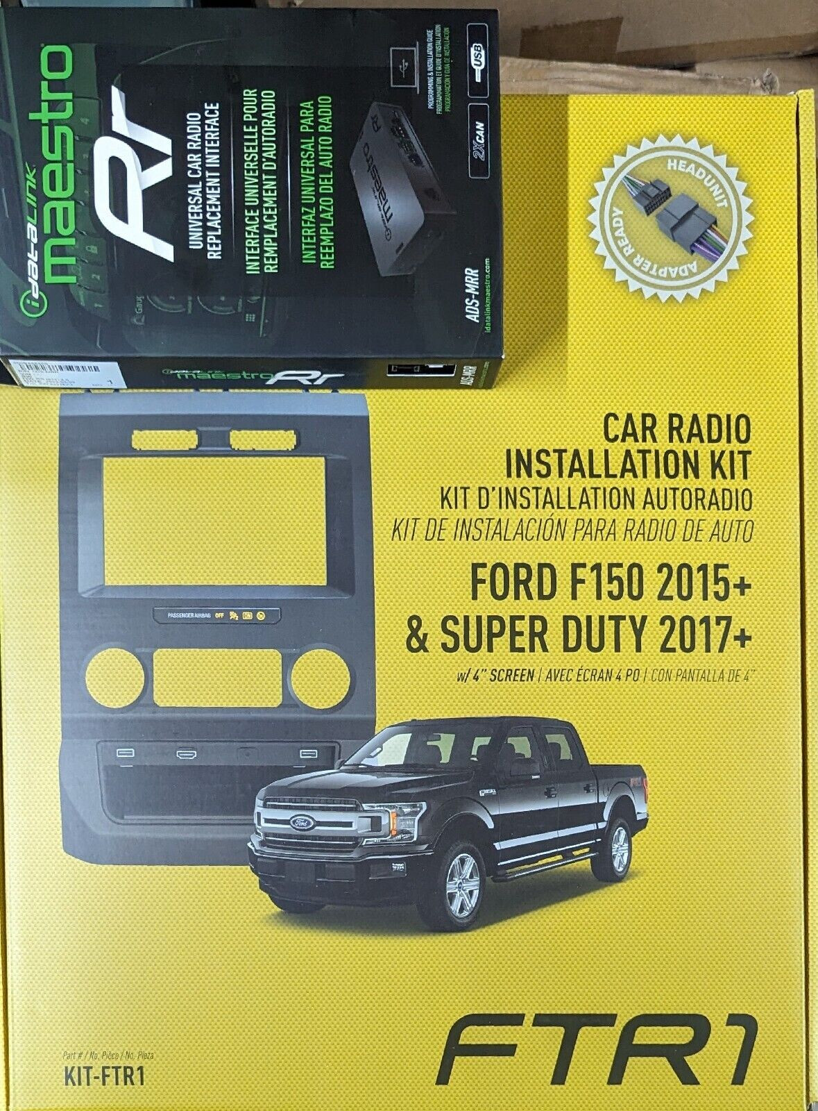 IDatalink Maestro Dash KIT FTR1 for Ford F150 & SUPER DUTY 2015 & UP + ADS MRR