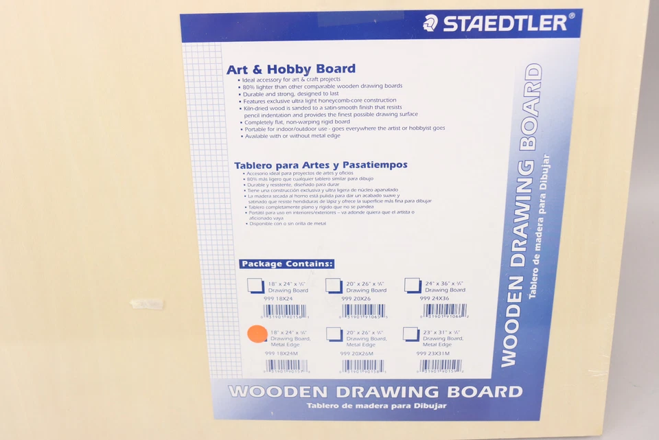 Tablero de dibujo de madera Staedtler súper ligero 18x24" con bordes metálicos ¡Nuevo sellado! Foto 2 de 2