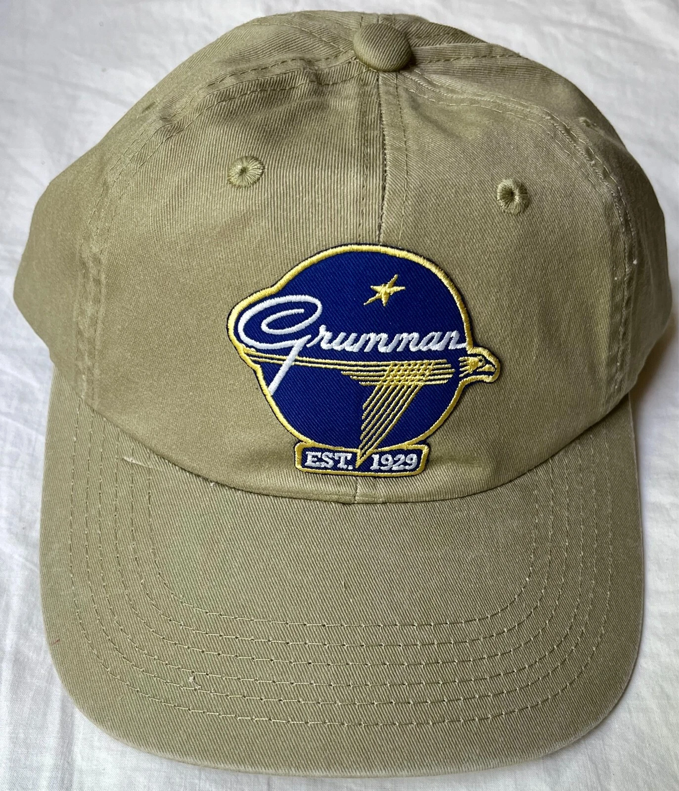 Grumman Aircraft Logo Ball Cap, KhakI Hat WWII Aviation, Hellcat HAT-0132-K
