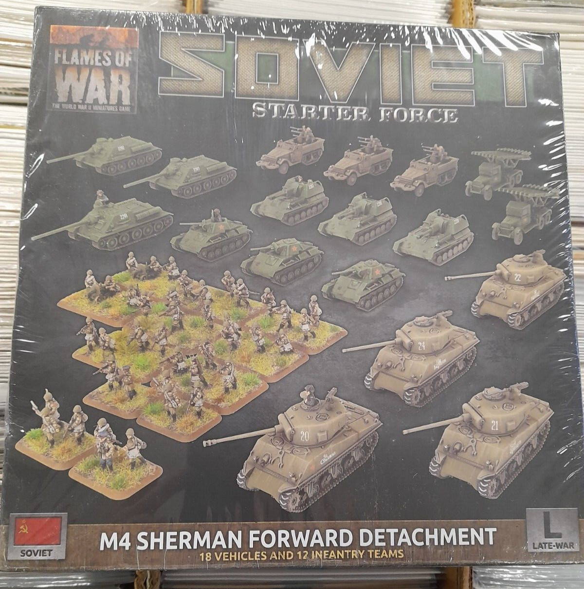 FLAMES OF WAR SOVIET STARTER FORCE M4 SHERMAN FORWARD DETACHMENT - NEW & SEALED