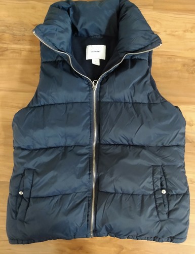 Old Navy womens navy puffer vest- small 