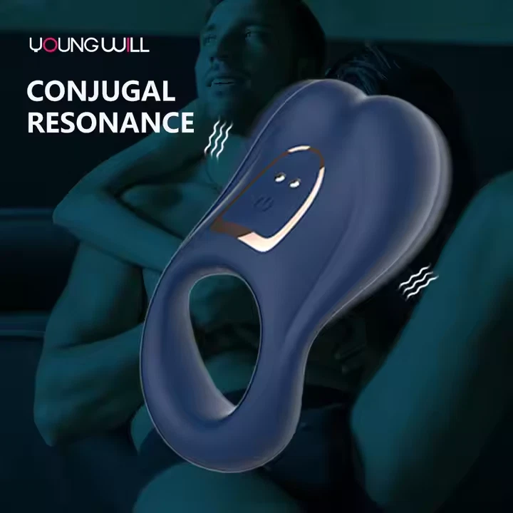 Vibrating Cock Ring Locking Multifunctional Stimulator Vibrator Sex Toy Couples - Image 3 of 4